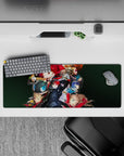 Persona 5 anime mouse pad featuring Joker, Mona, and Kasumi in dynamic poses, size 32x12 inches, vibrant colors.