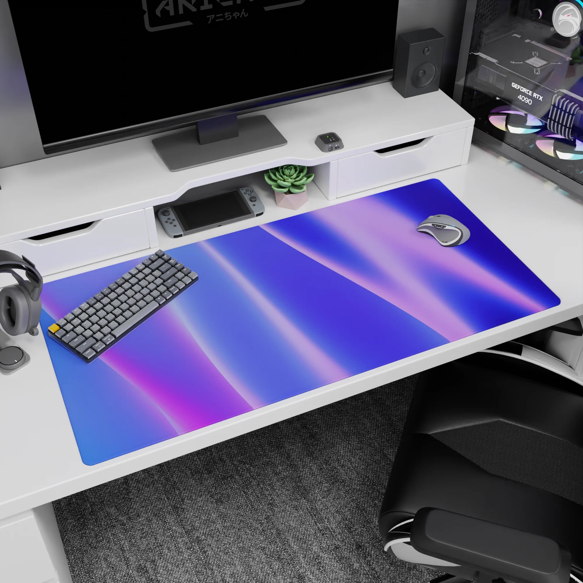 Abstract Deskmat | Mousepad | Deskpad - Radiant Waves - AniChan