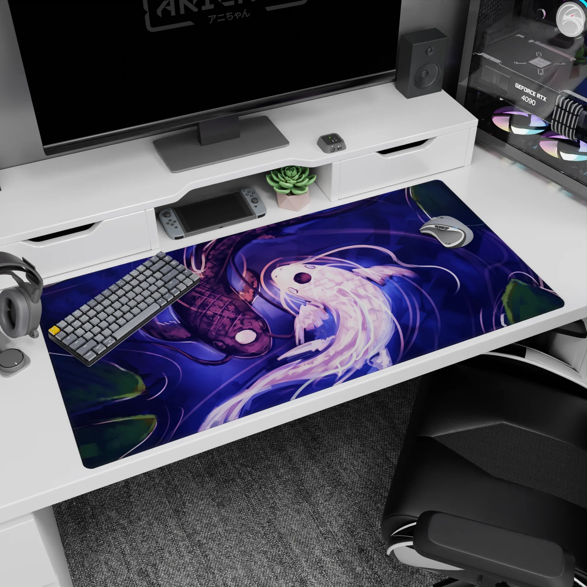 Zen-Japan Deskmat | Mousepad | Deskpad - Harmony of Koi - AniChan