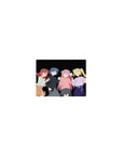 14x10 inches classic anime girl mouse pad with four girls lined up on a black background, minimalist style.