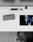 Kenpachi Zaraki from Bleach anime mouse pad, 14x10 inches, features intense expression with blue and crimson tones.