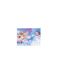 Classic anime mouse pad 14x10 inches with fox spirit and hooded duo amid swirling petals and waves.