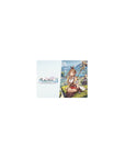Classic anime girl mouse pad 14x10 inches with Ryza on a cliff above blue lagoons and ancient ruins.