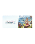 Anime girl mouse pad 28x12 inches featuring cliffside adventurer with staff, lagoons and ruins backdrop.