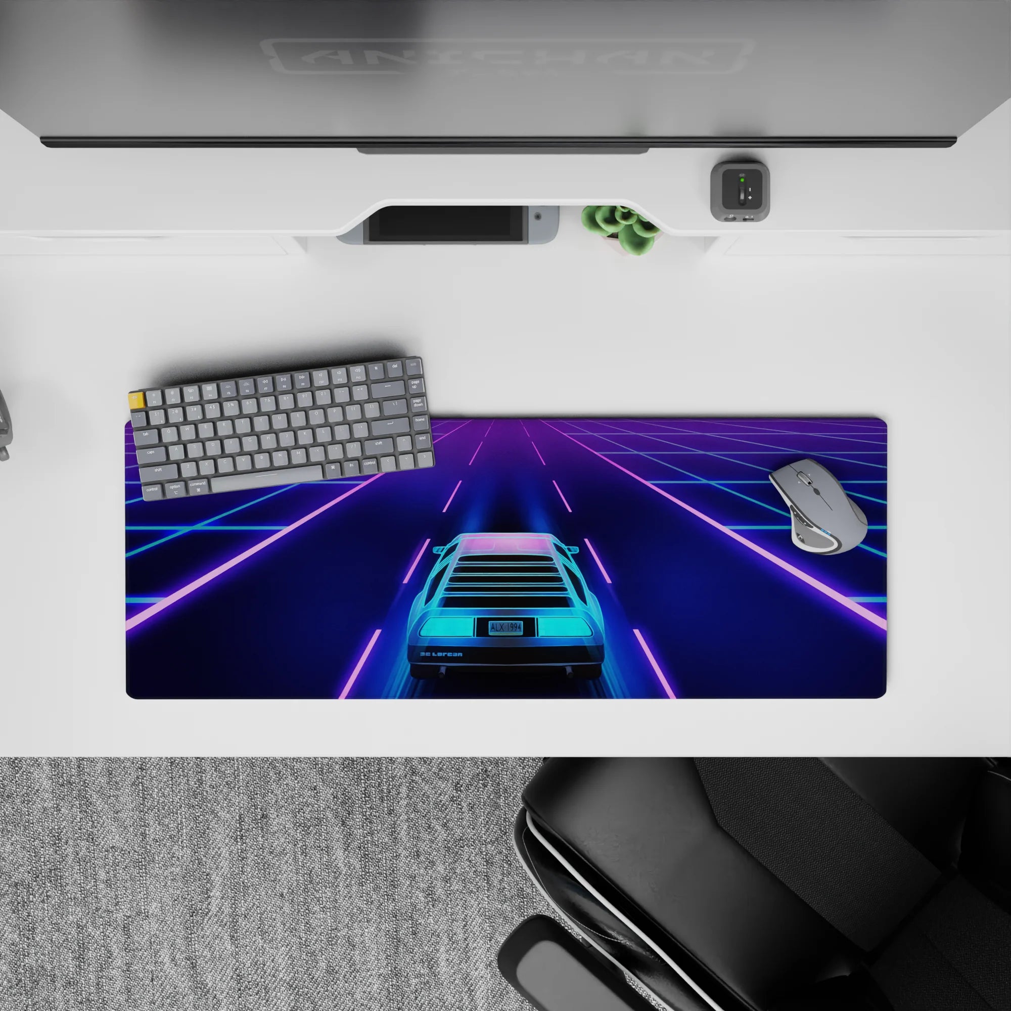 Retrowave-Vaporwave Deskmat | Mousepad | Deskpad - Neon City Cruise - AniChan