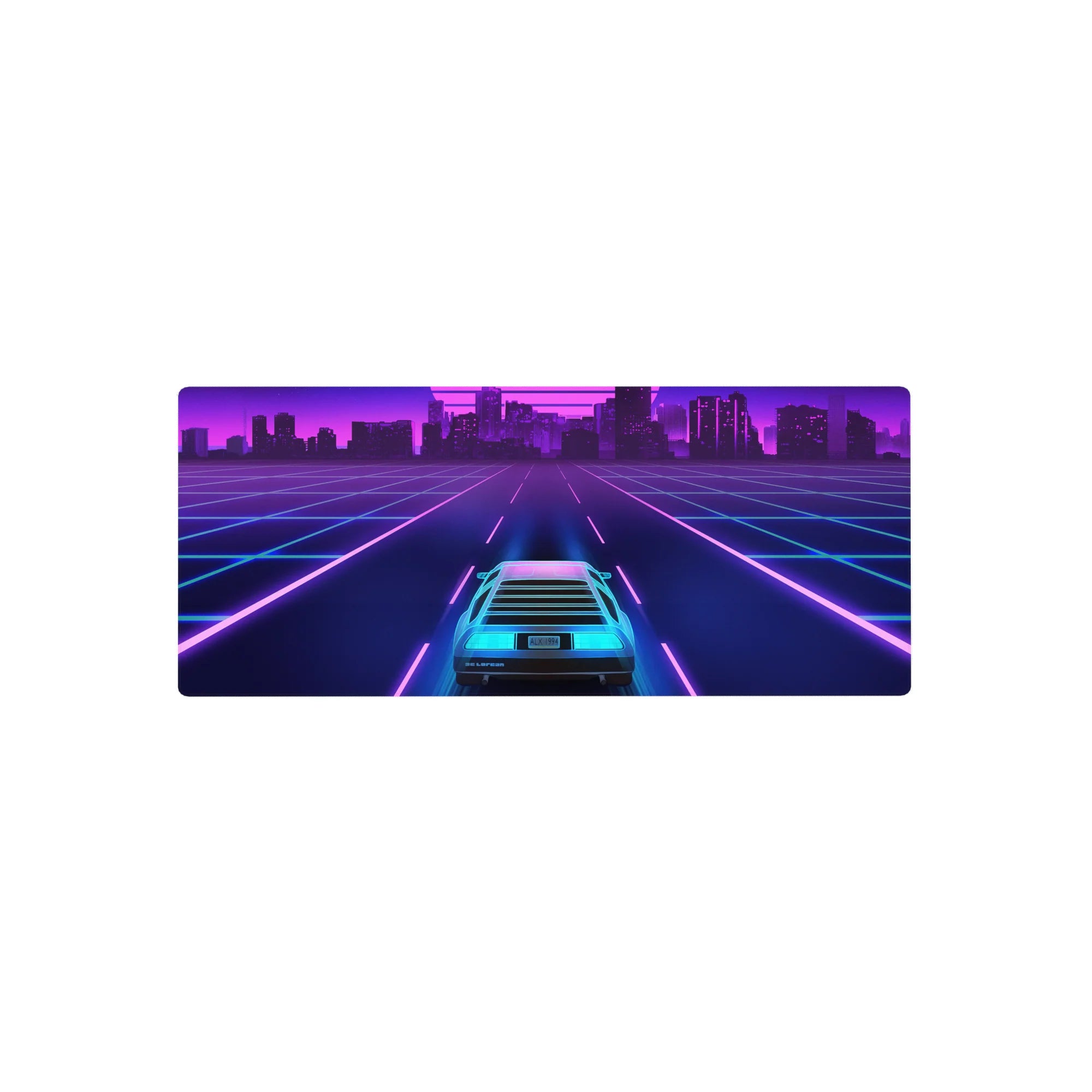 Retrowave-Vaporwave Deskmat | Mousepad | Deskpad - Neon City Cruise - AniChan