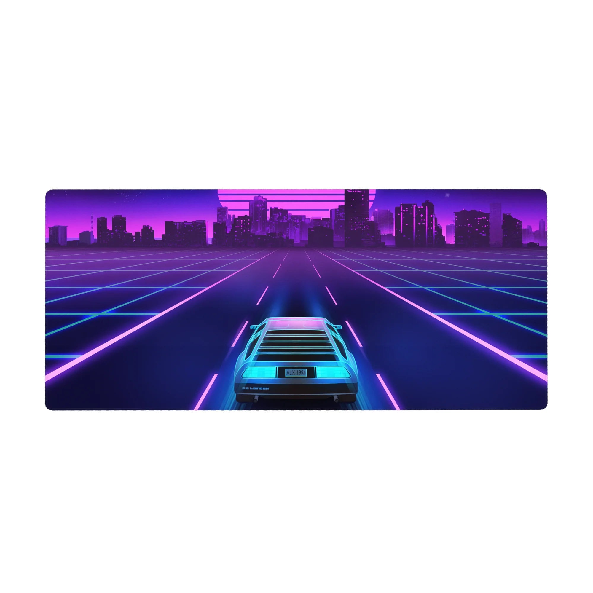 Retrowave-Vaporwave Deskmat | Mousepad | Deskpad - Neon City Cruise - AniChan