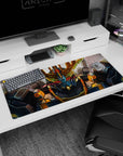 36x16 inches desk mat featuring Mobile Suit Gundam Unicorn RX-0 Unicorn Gundam staring forward in Destroy Mode.