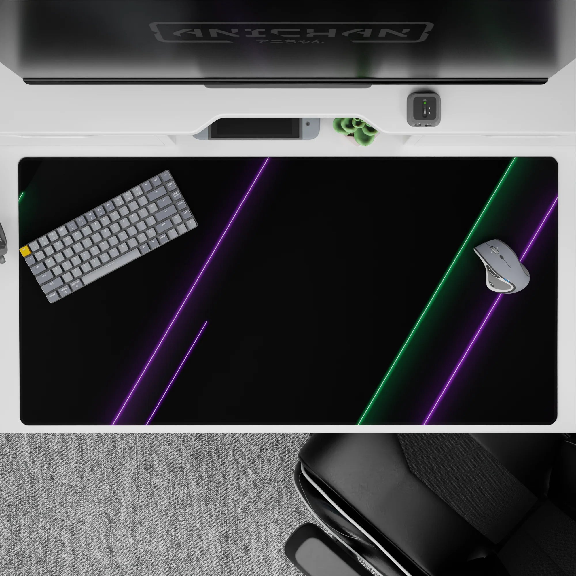 Abstract Deskmat | Mousepad | Deskpad - Neon Strikes - AniChan