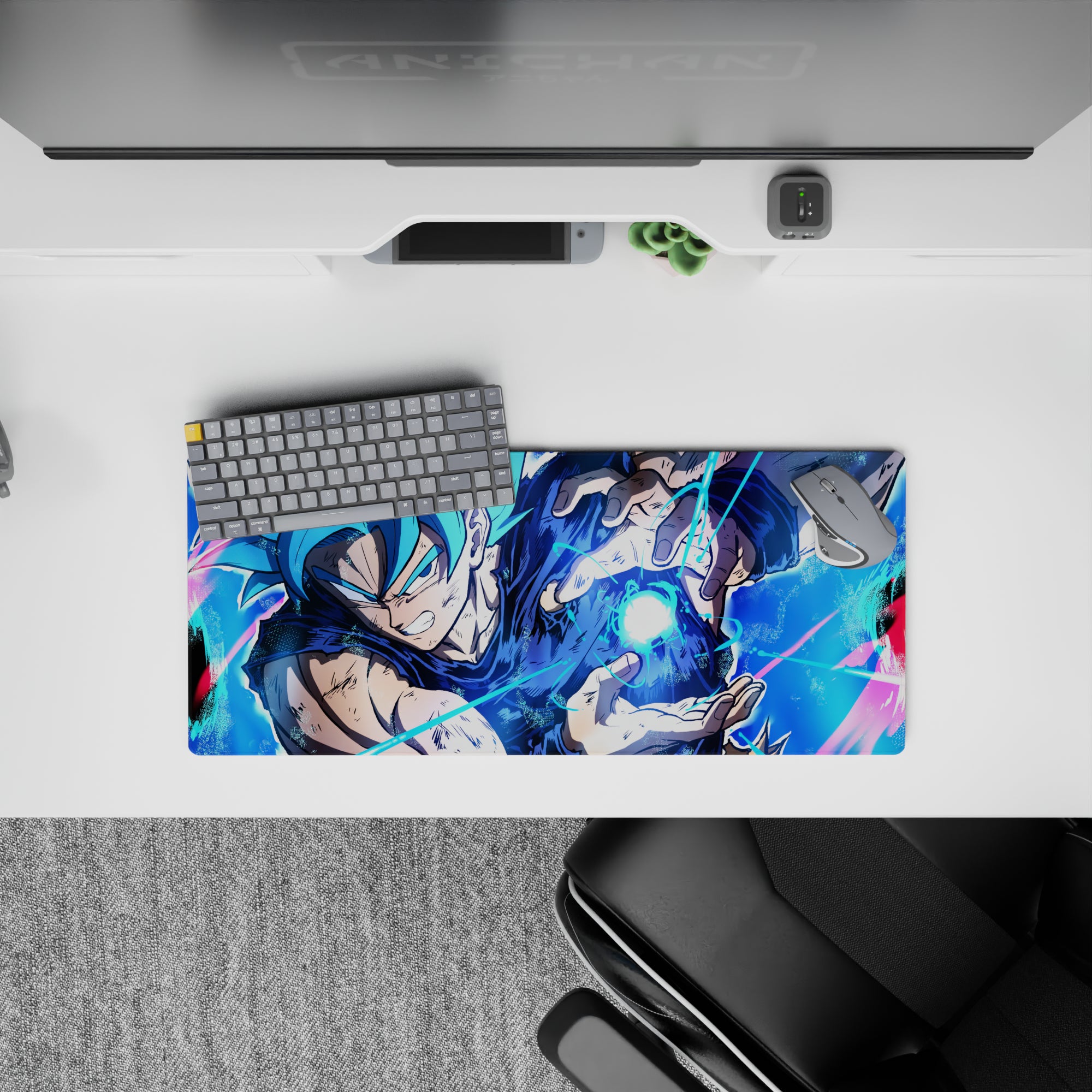 Dragon Ball Deskmat | Mousepad | Deskpad - Blue Energy Burst