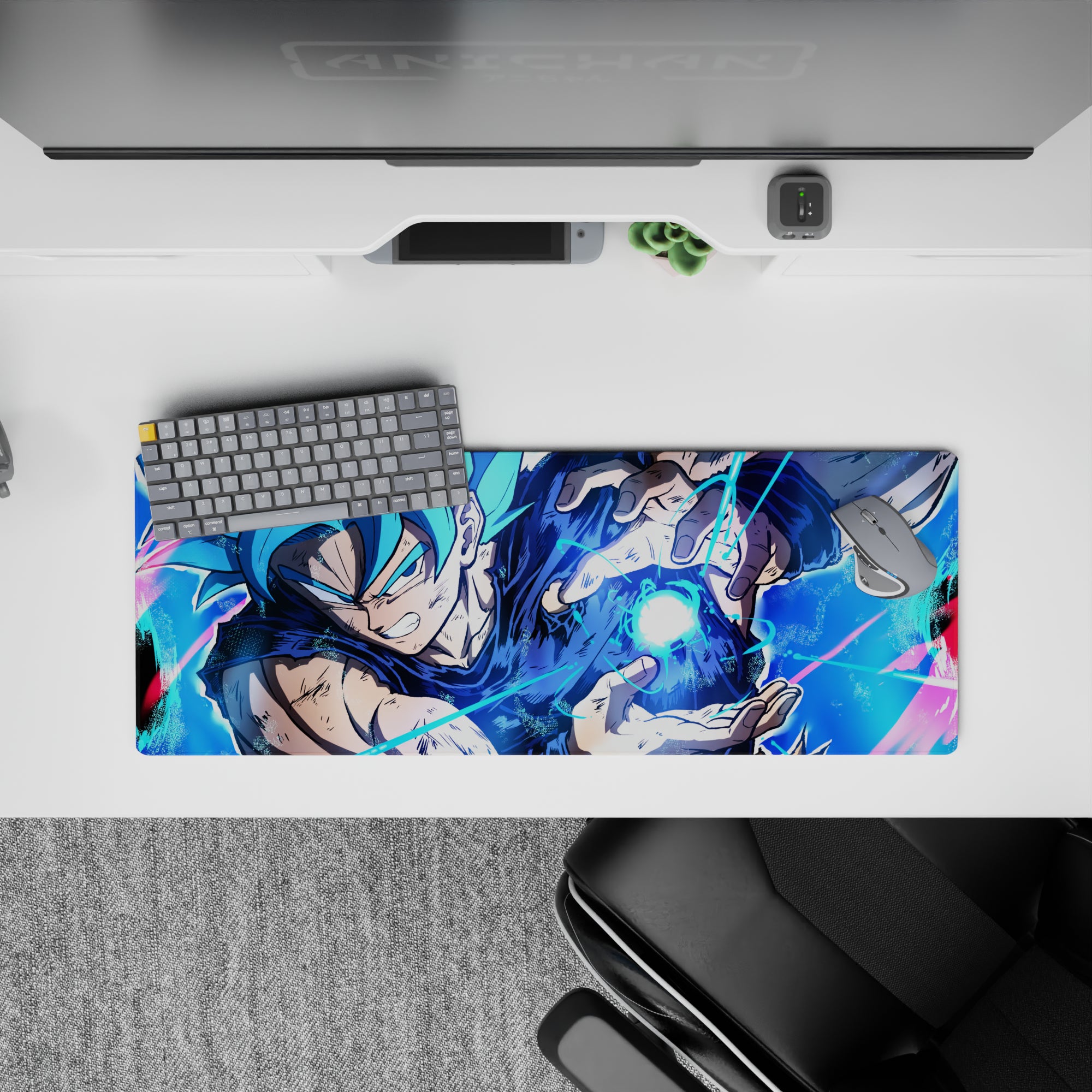 Dragon Ball Deskmat | Mousepad | Deskpad - Blue Energy Burst