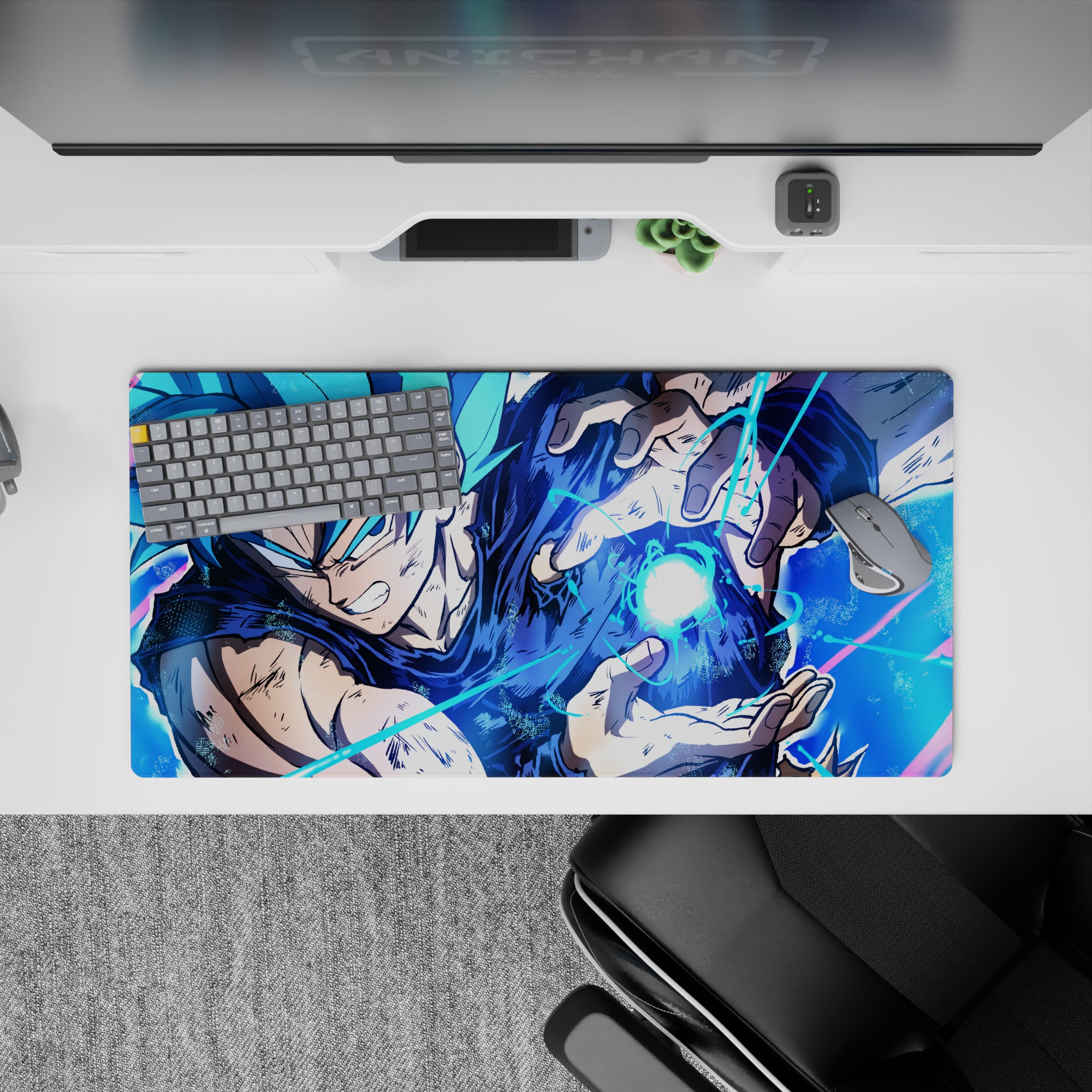 Dragon Ball Deskmat | Mousepad | Deskpad - Blue Energy Burst