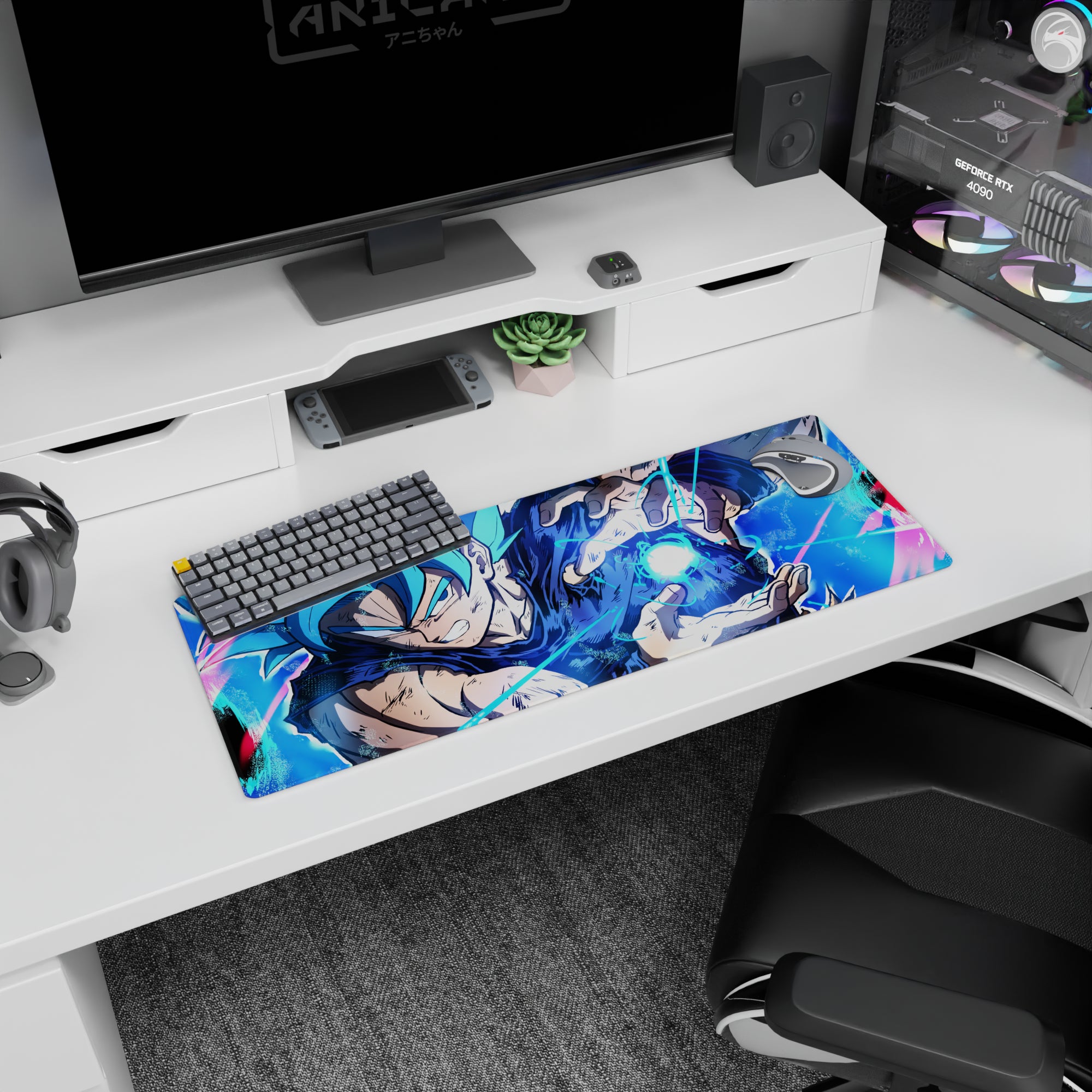 Dragon Ball Deskmat | Mousepad | Deskpad - Blue Energy Burst