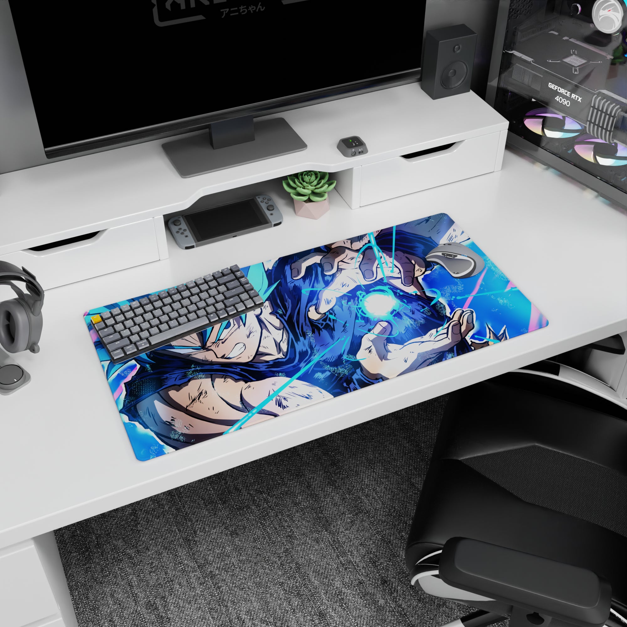 Dragon Ball Deskmat | Mousepad | Deskpad - Blue Energy Burst