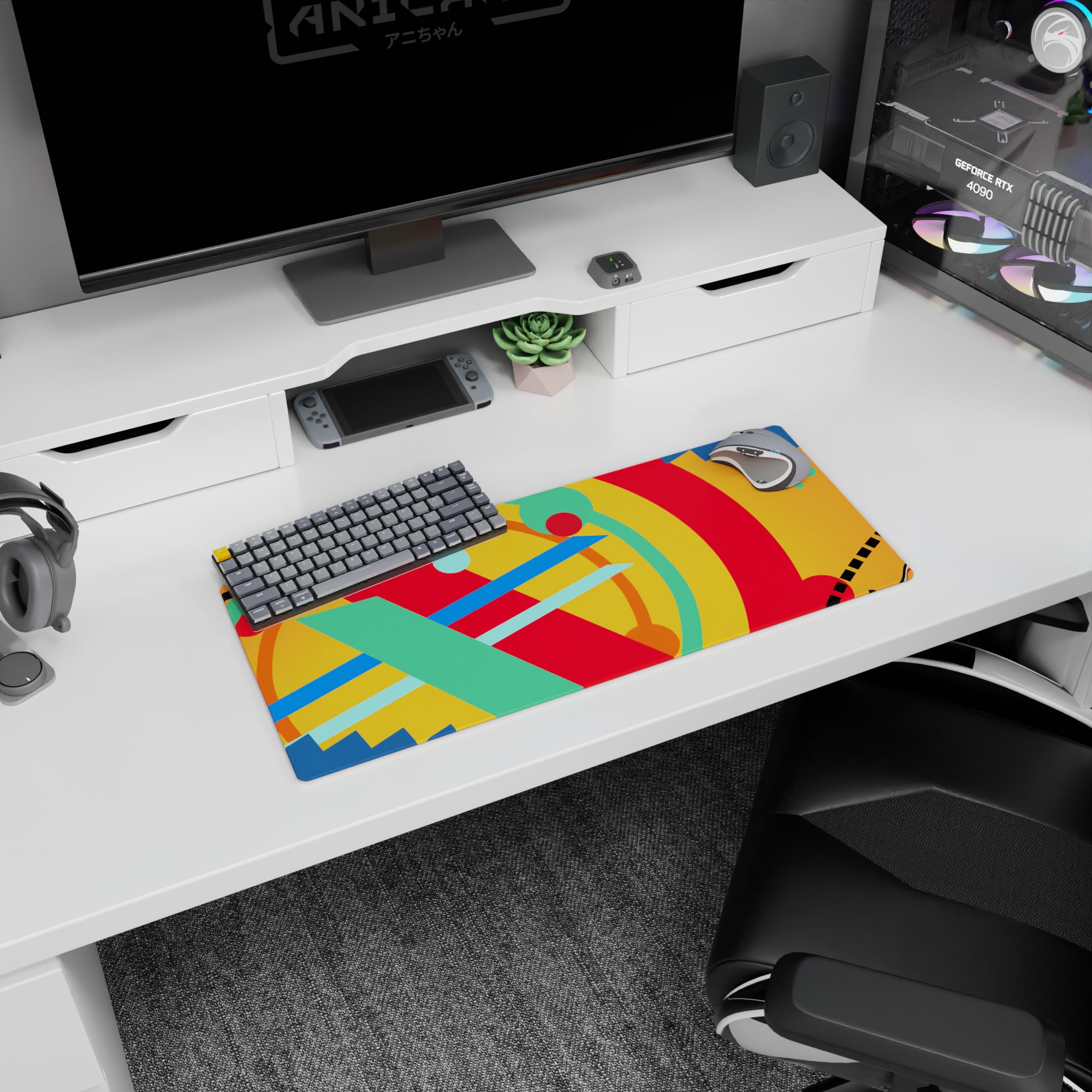 Abstract Deskmat | Mousepad | Deskpad - Vivid Color Surge