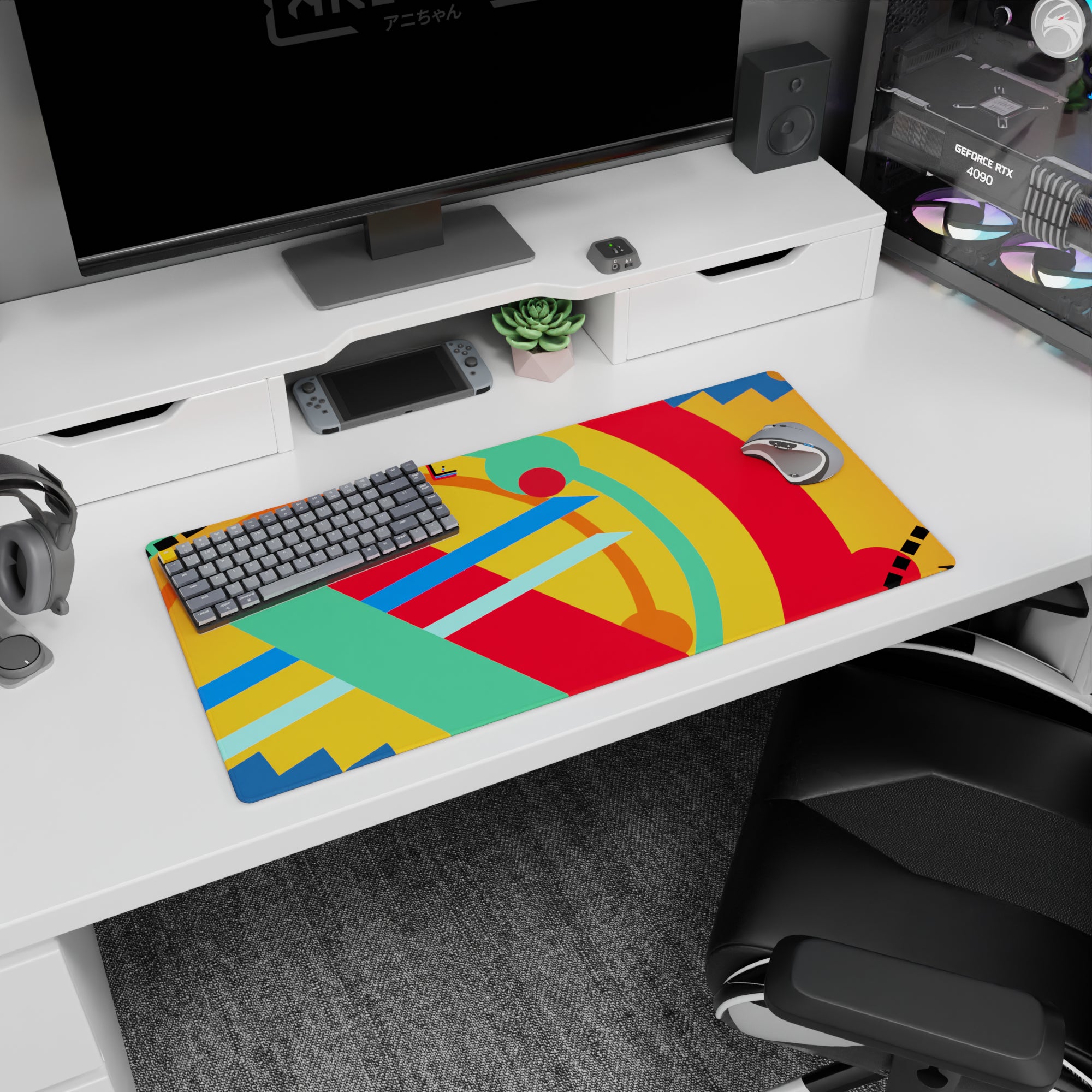 Abstract Deskmat | Mousepad | Deskpad - Vivid Color Surge