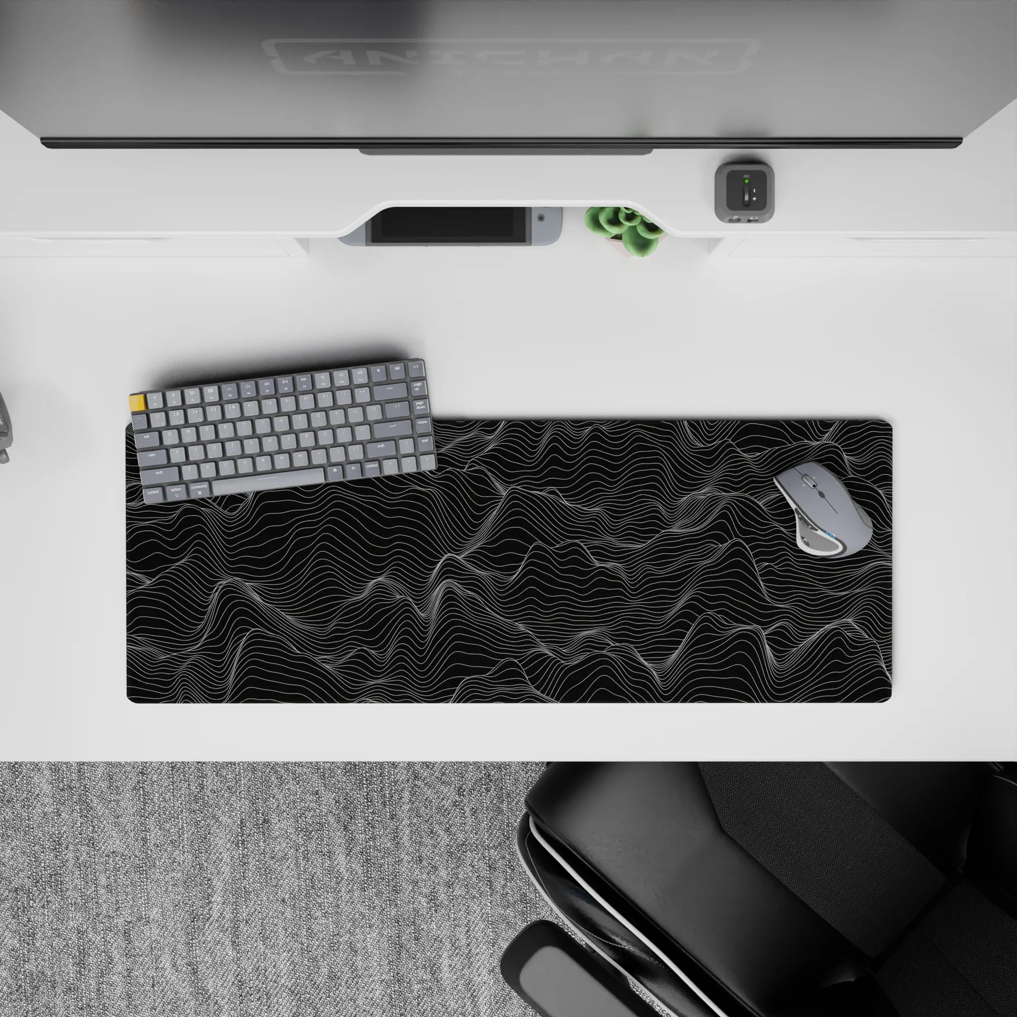 Topographic (Topo) Deskmat | Mousepad | Deskpad - Waveform Elegance - AniChan