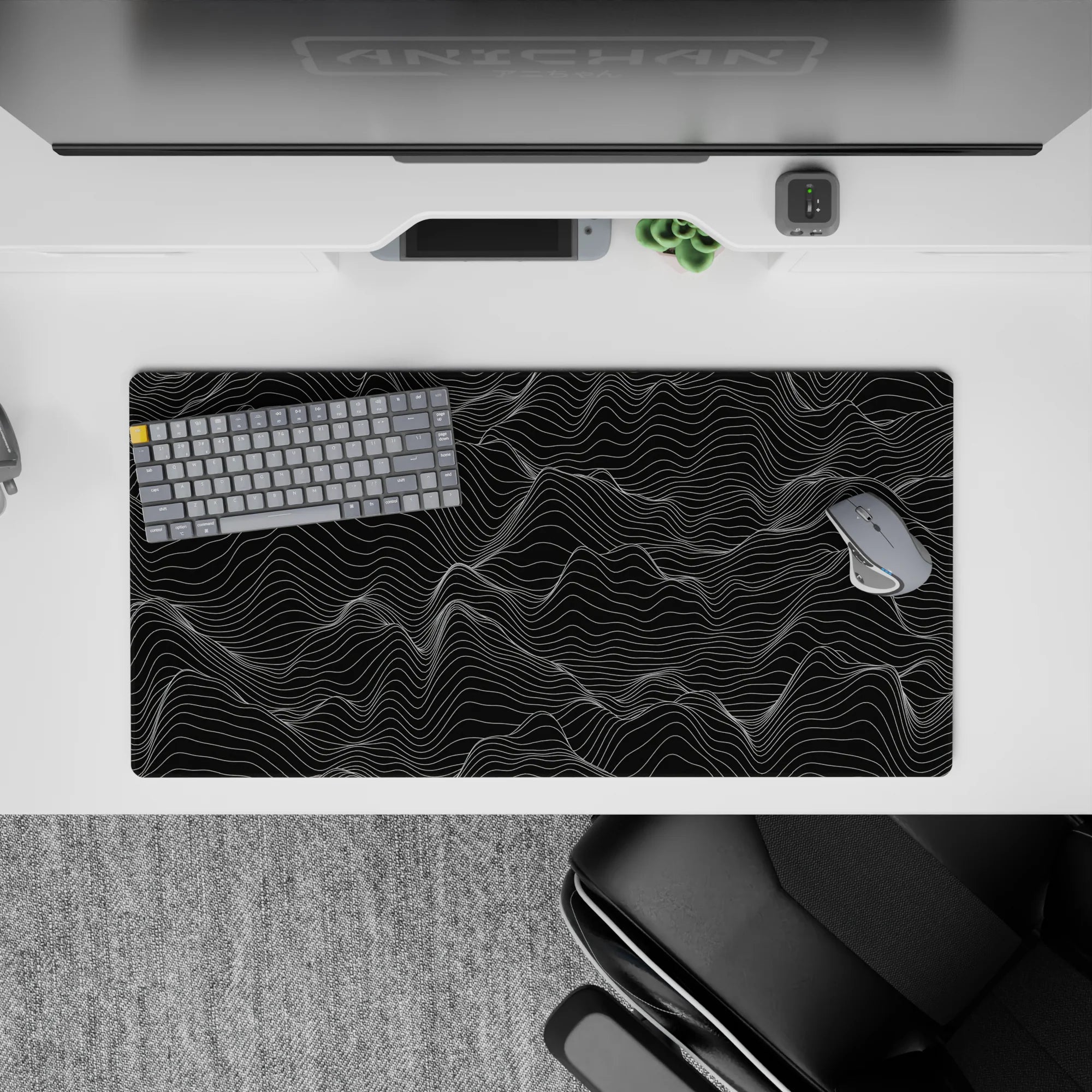 Topographic (Topo) Deskmat | Mousepad | Deskpad - Waveform Elegance - AniChan