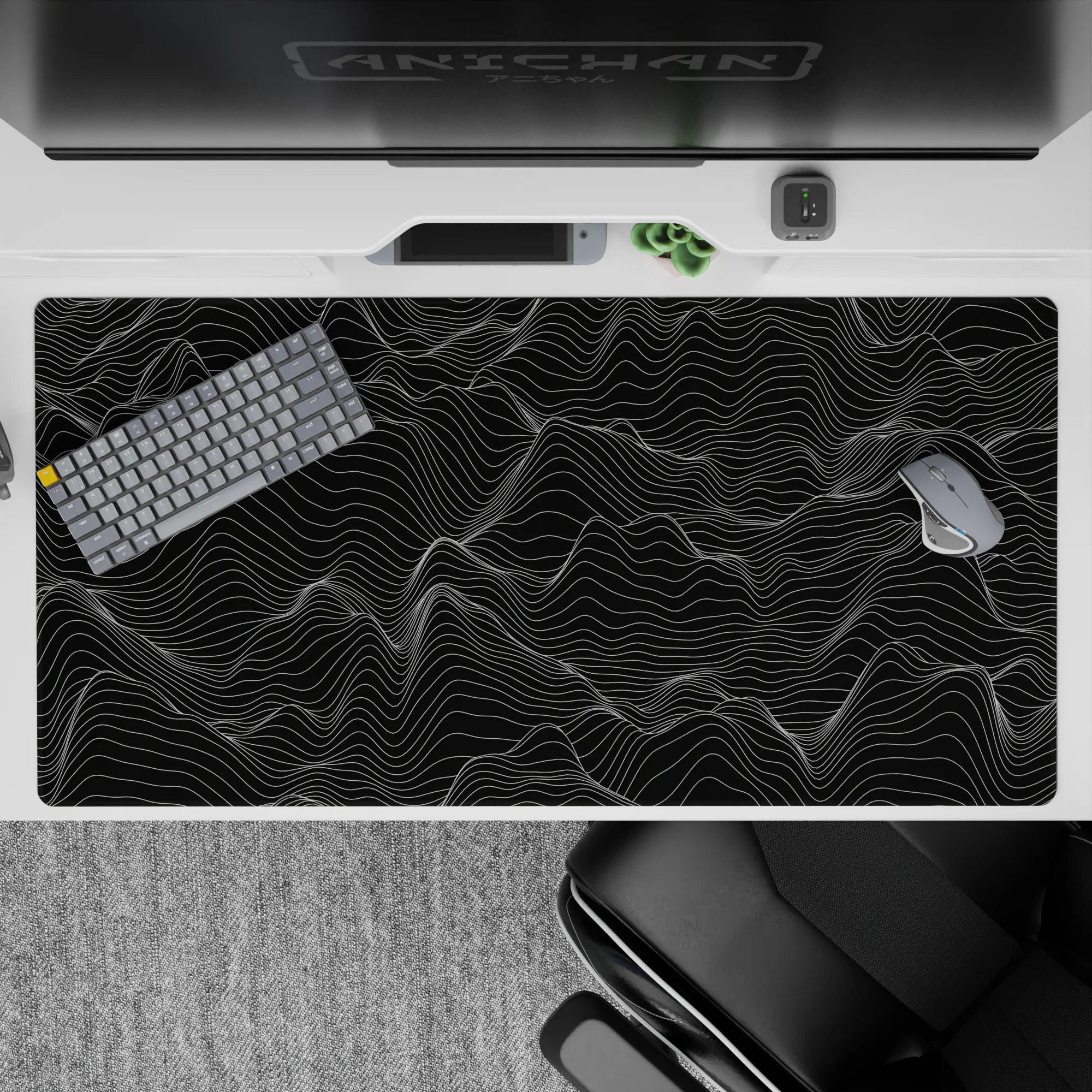 Topographic (Topo) Deskmat | Mousepad | Deskpad - Waveform Elegance - AniChan