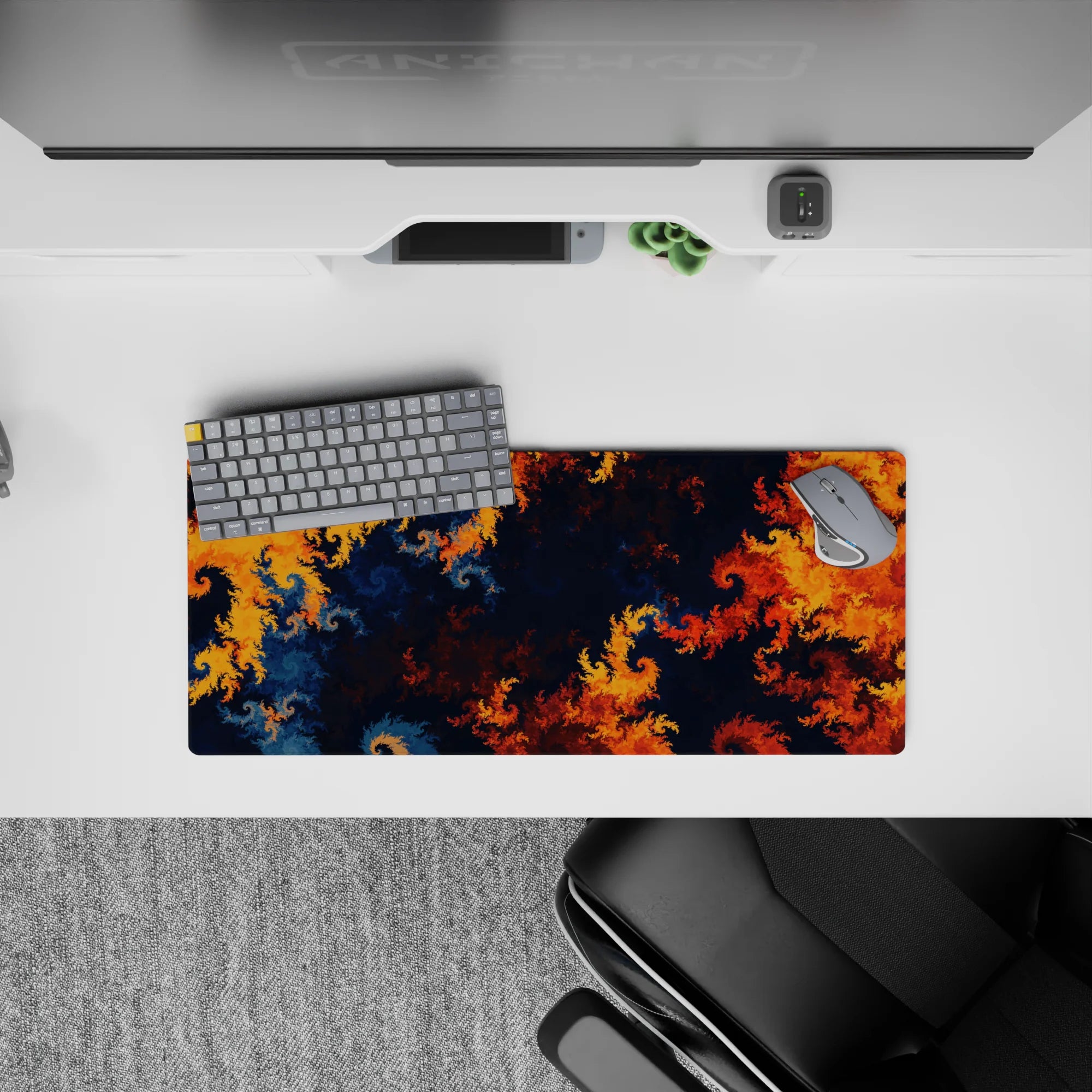 Abstract Deskmat | Mousepad | Deskpad - Fiery Fractals - AniChan