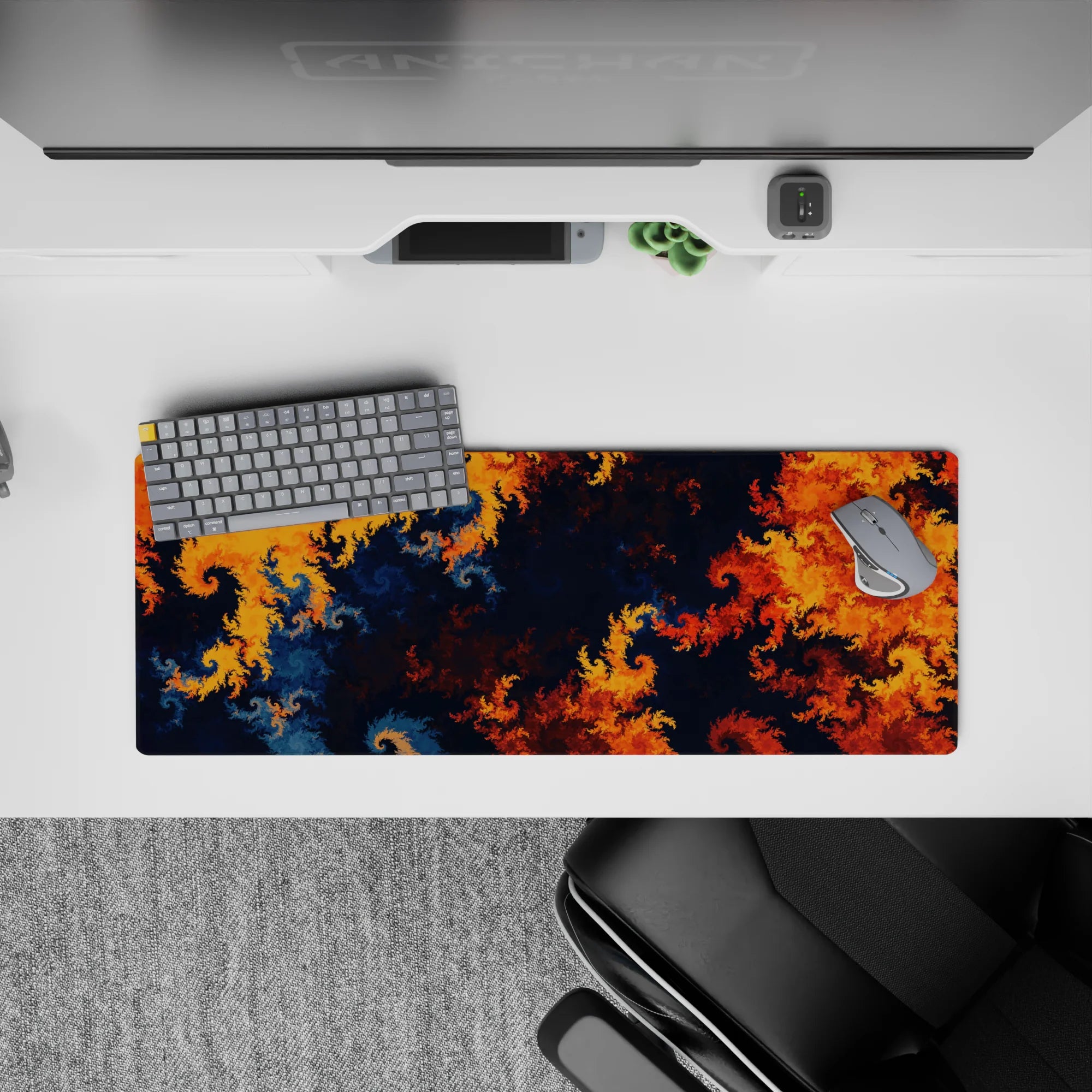 Abstract Deskmat | Mousepad | Deskpad - Fiery Fractals - AniChan