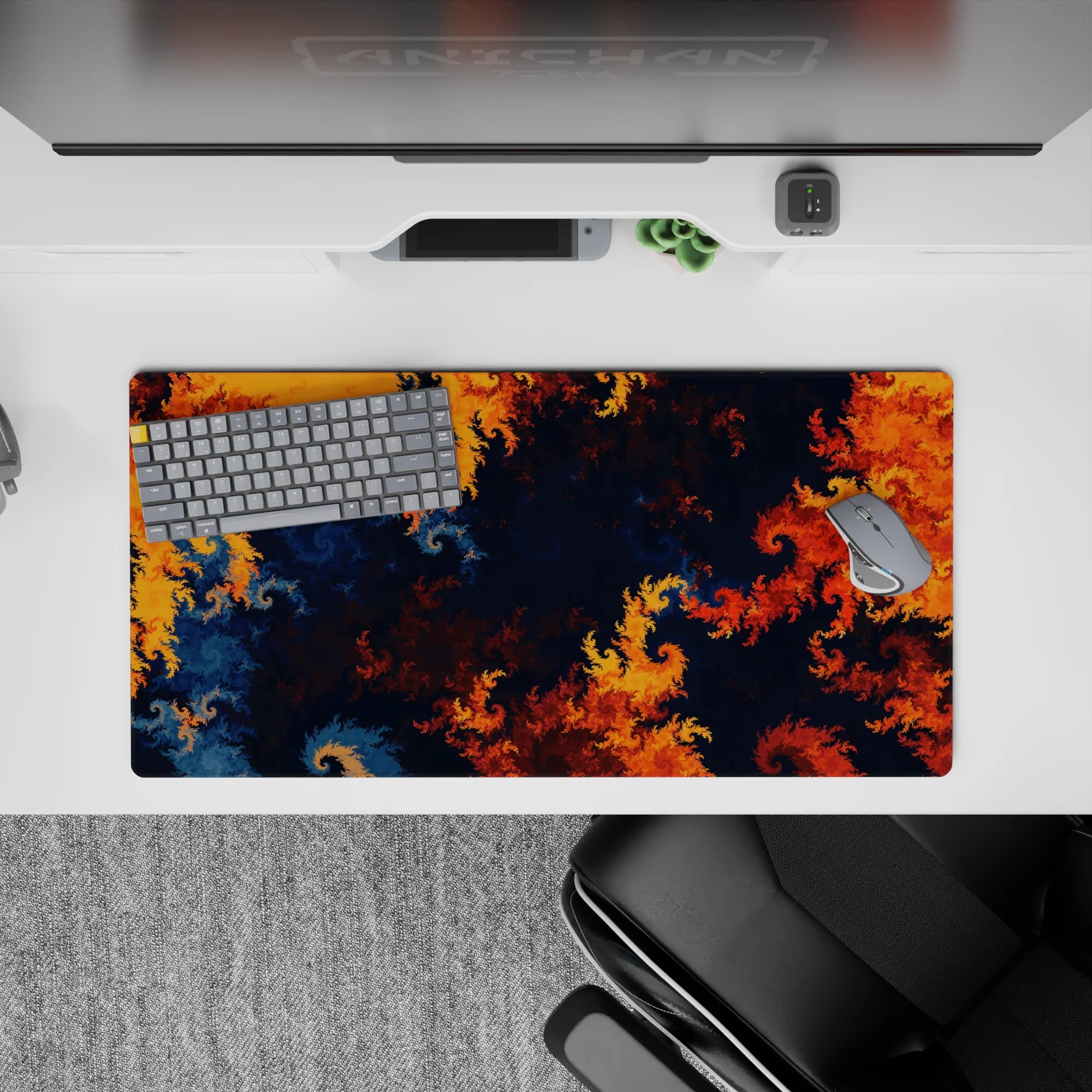 Abstract Deskmat | Mousepad | Deskpad - Fiery Fractals - AniChan