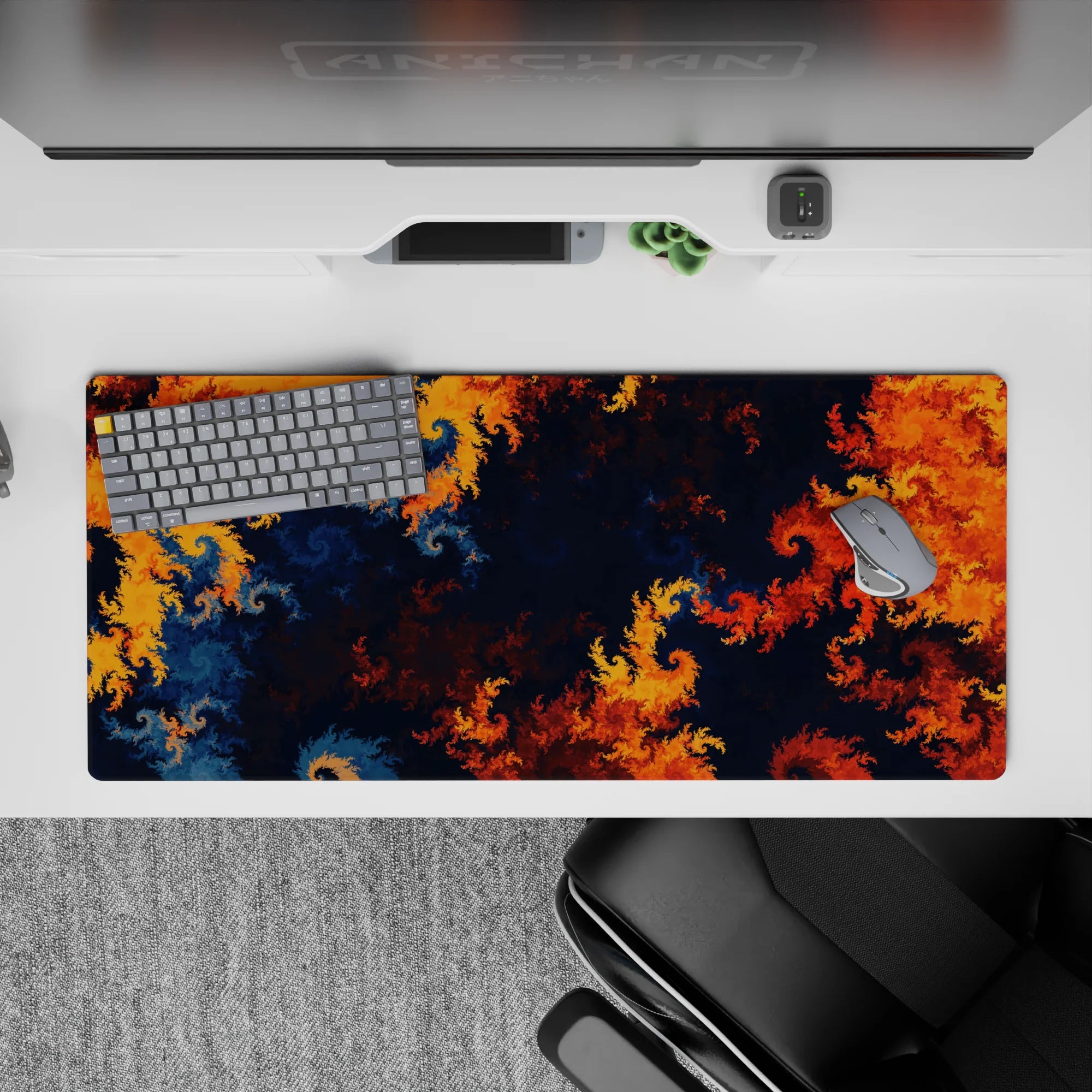 Abstract Deskmat | Mousepad | Deskpad - Fiery Fractals - AniChan