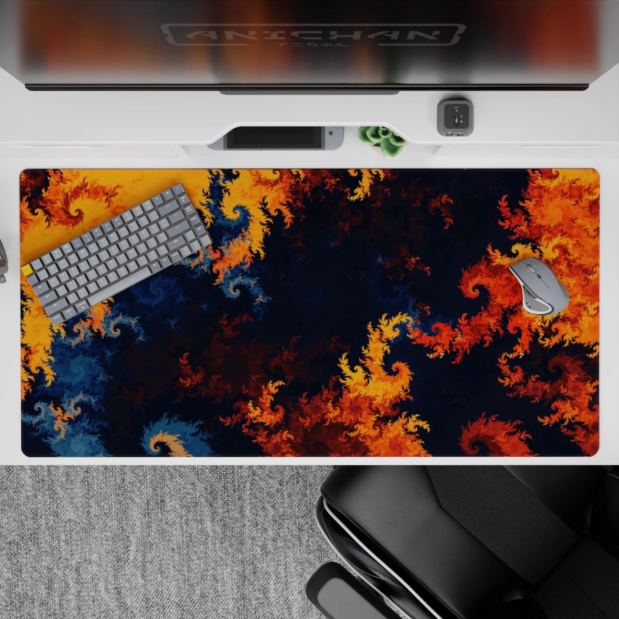 Abstract Deskmat | Mousepad | Deskpad - Fiery Fractals - AniChan