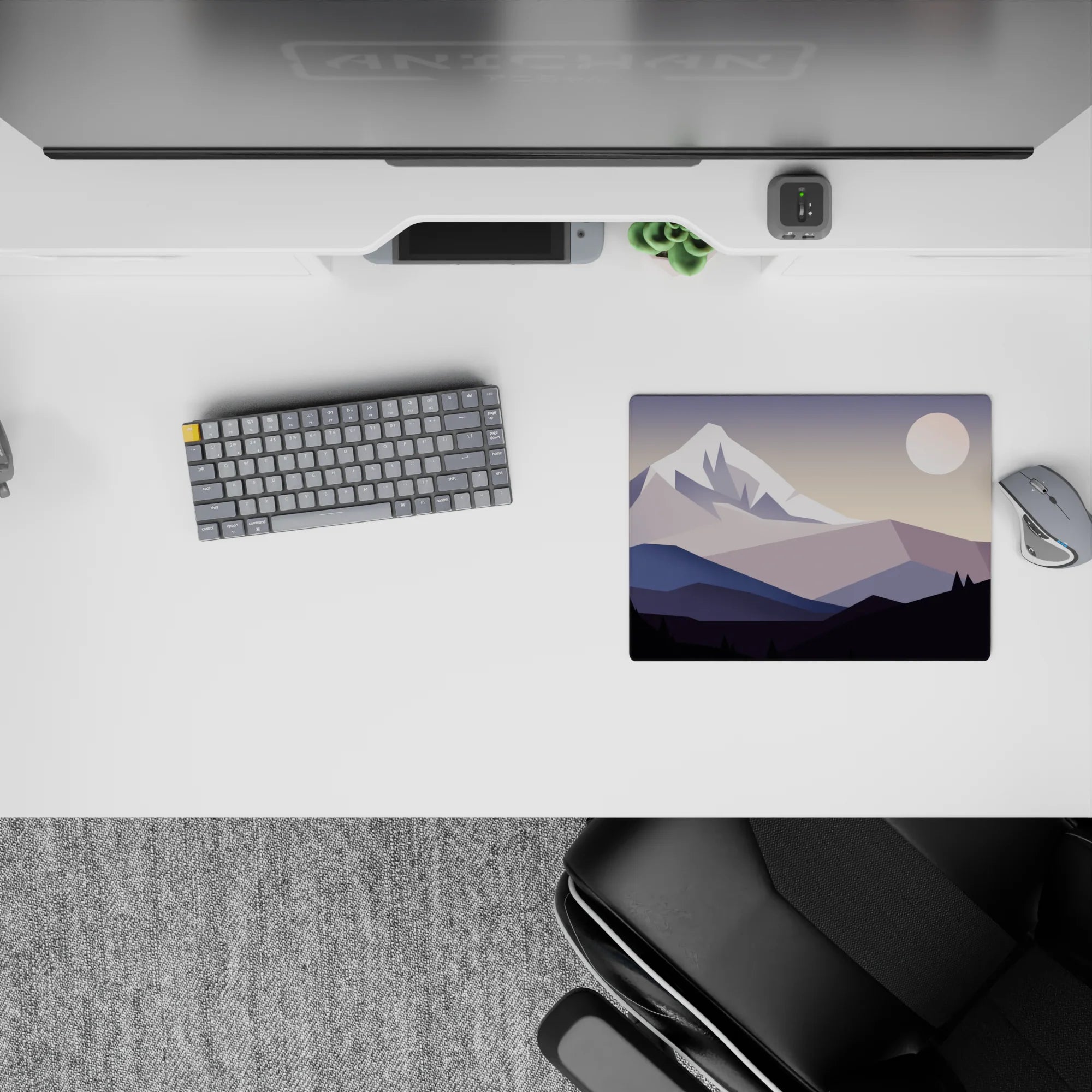 Vector Landscapes Deskmat | Mousepad | Deskpad - Silent Peaks Deskmat