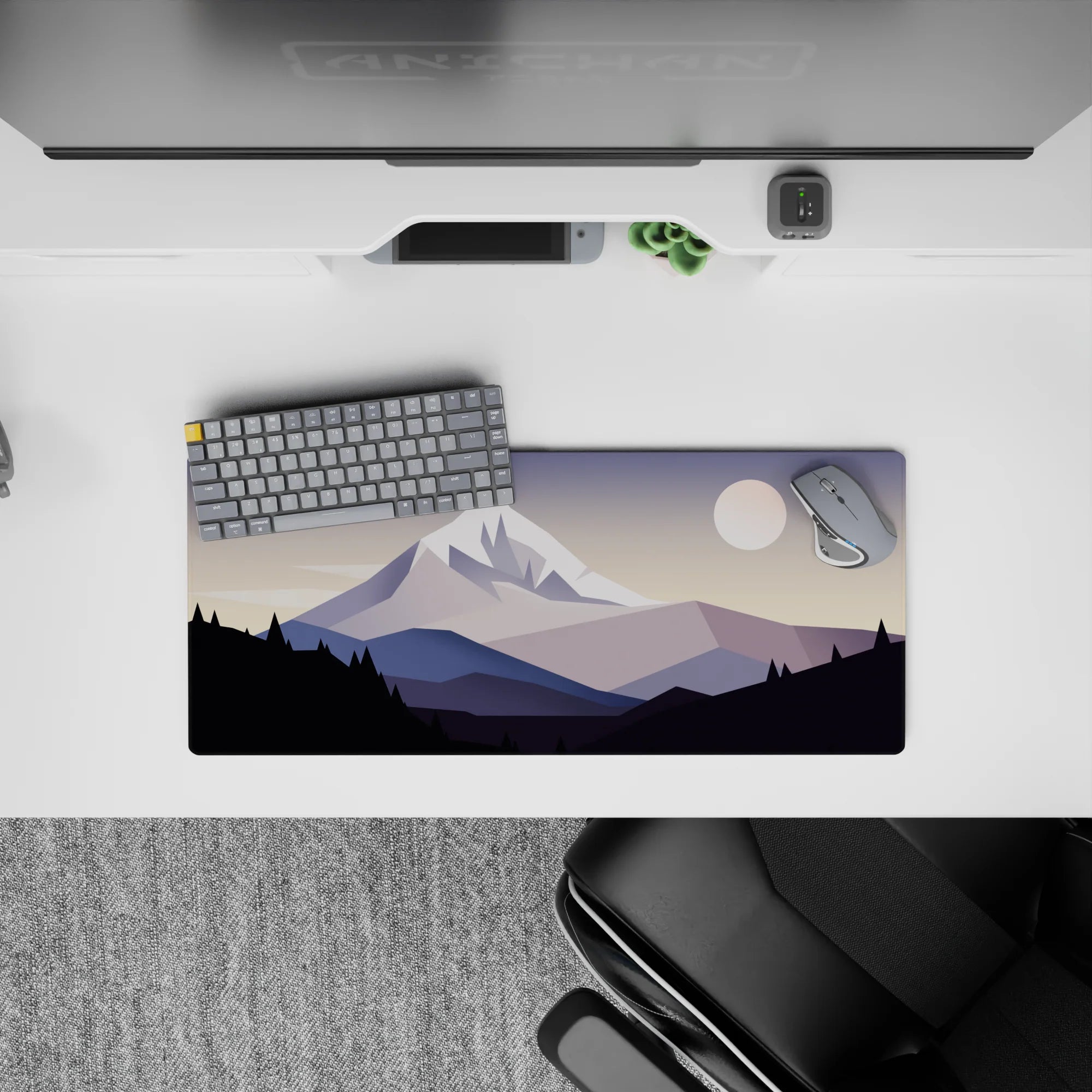 Vector Landscapes Deskmat | Mousepad | Deskpad - Silent Peaks Deskmat