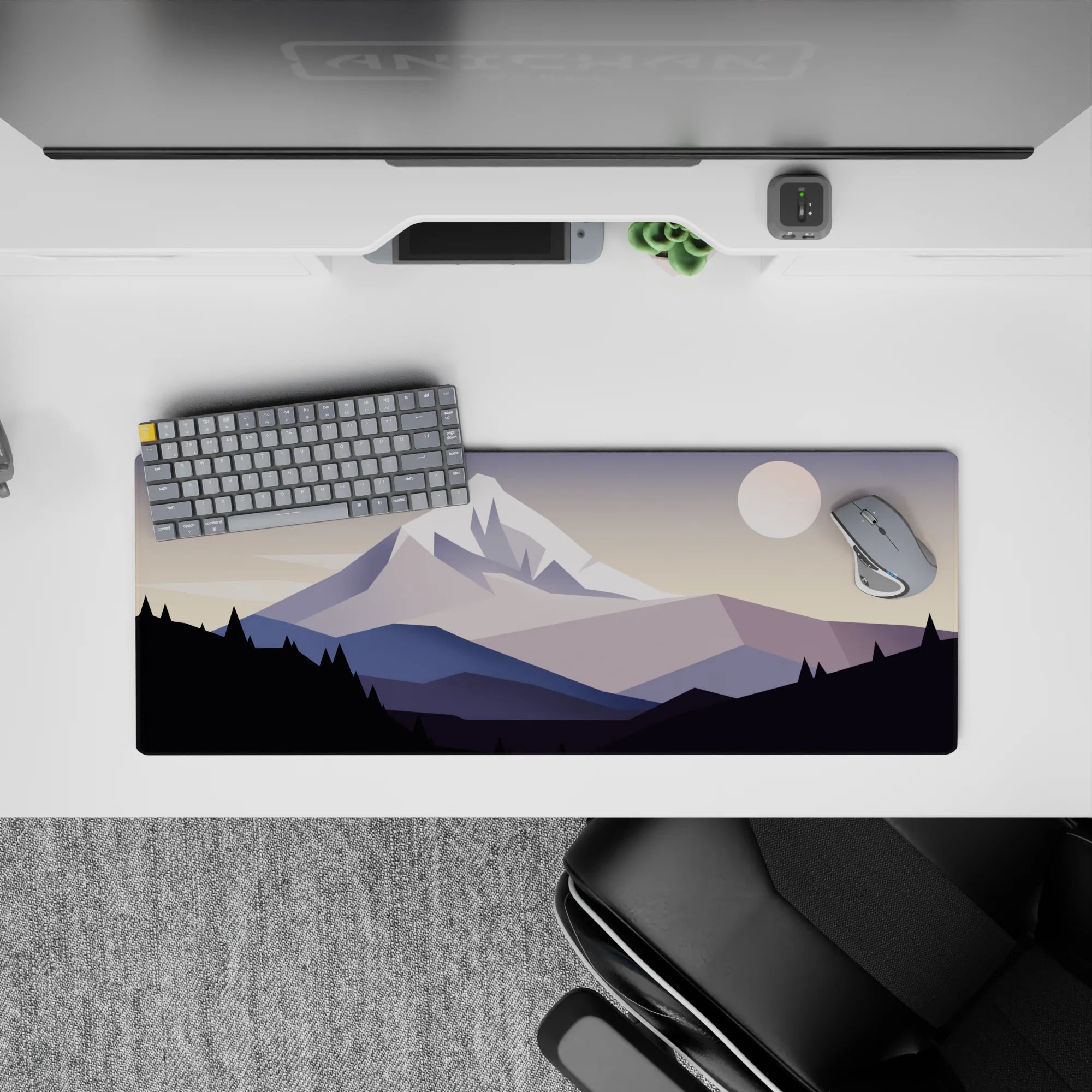 Vector Landscapes Deskmat | Mousepad | Deskpad - Silent Peaks Deskmat