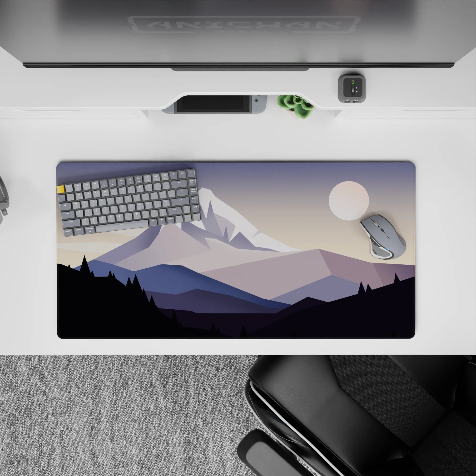 Vector Landscapes Deskmat | Mousepad | Deskpad - Silent Peaks Deskmat