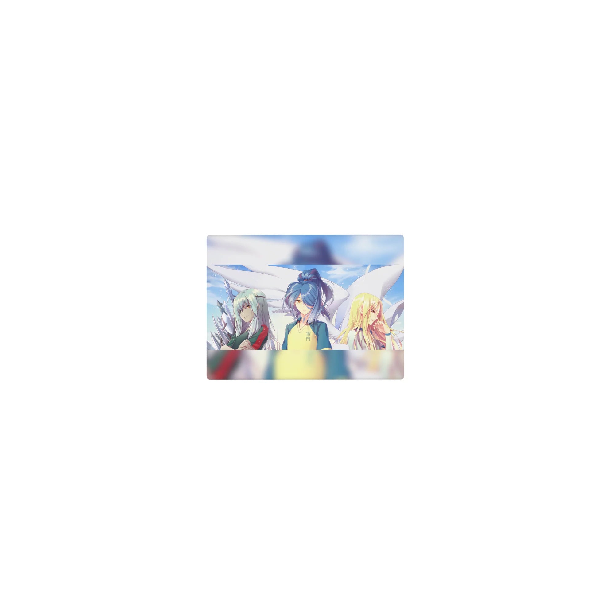 14x10 inches classic anime girl mouse pad featuring three school band girls on a sunny train commute.