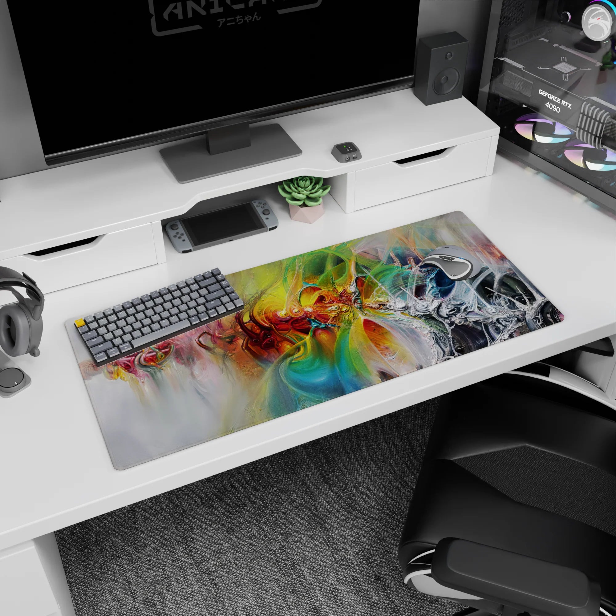 Abstract Deskmat | Mousepad | Deskpad - Vivid Motion - AniChan