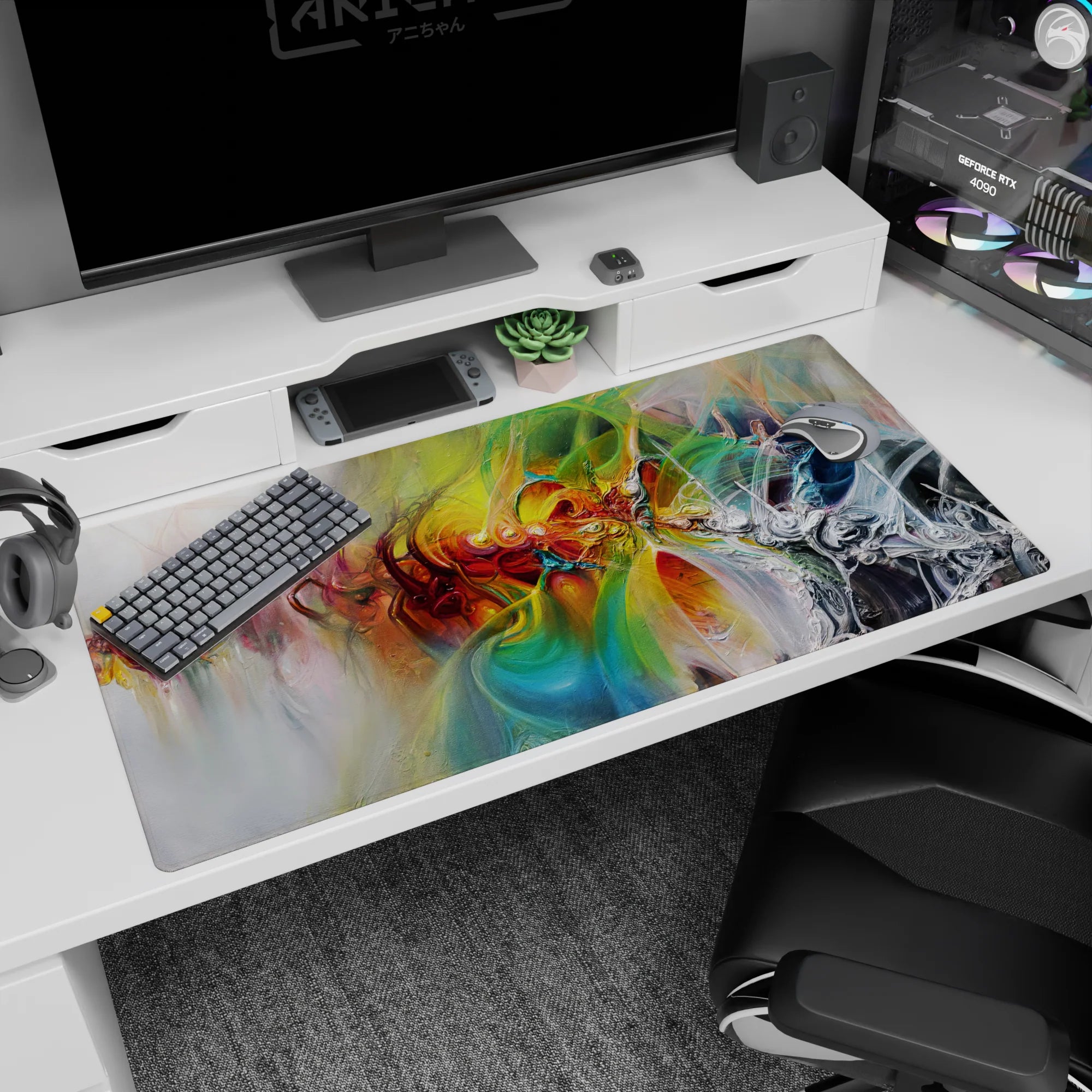 Abstract Deskmat | Mousepad | Deskpad - Vivid Motion - AniChan