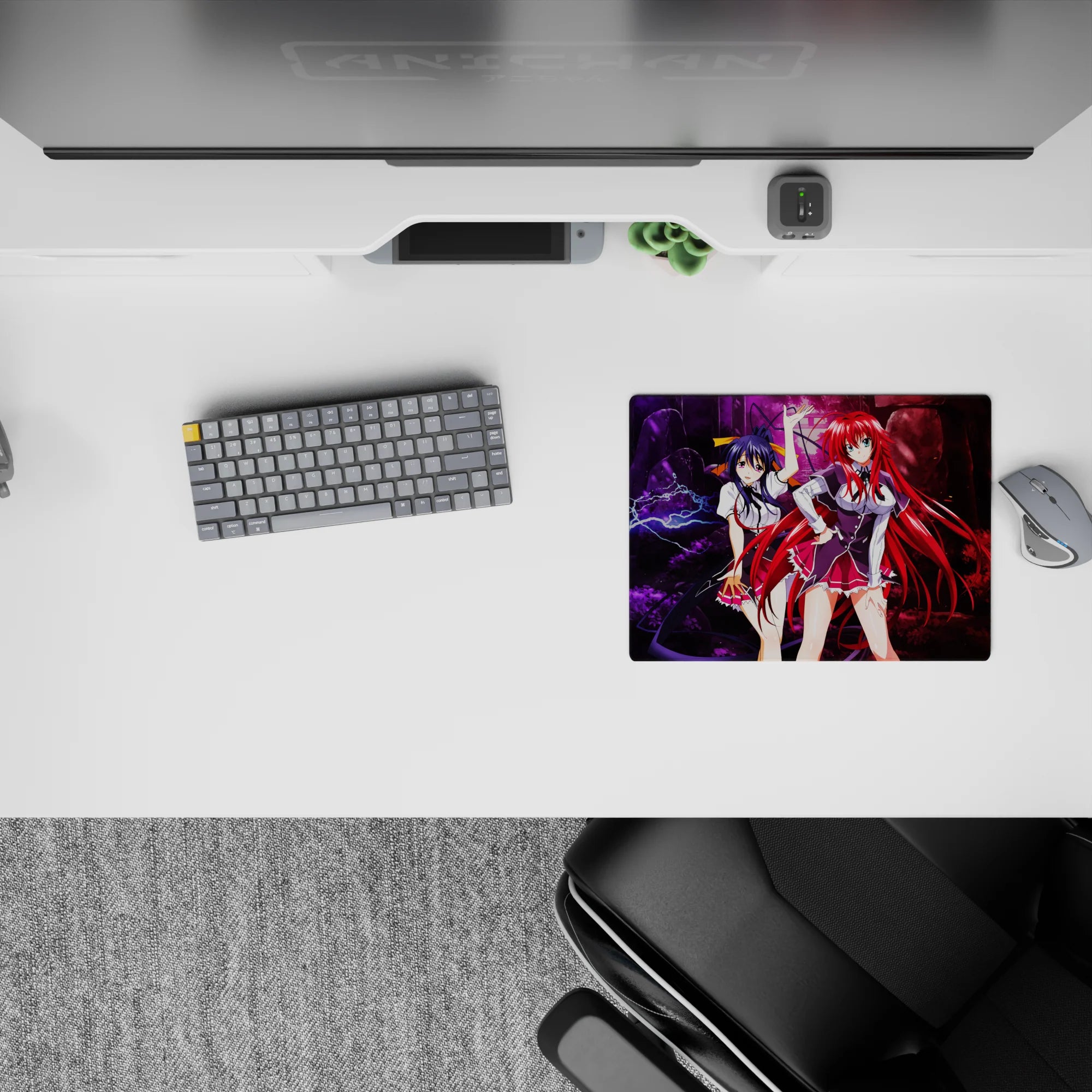 High School DxD anime mouse pad 14x10 inches featuring Rias Gremory and Akeno Himejima in a dramatic forest scene.