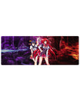 High School DxD anime mouse pad 32x12 inches featuring Rias Gremory and Akeno Himejima in a dramatic forest setting.