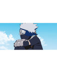 Kakashi Hatake anime desk pad 36x16 inches from Naruto, featuring his calm resolve under a soft blue and white sky.