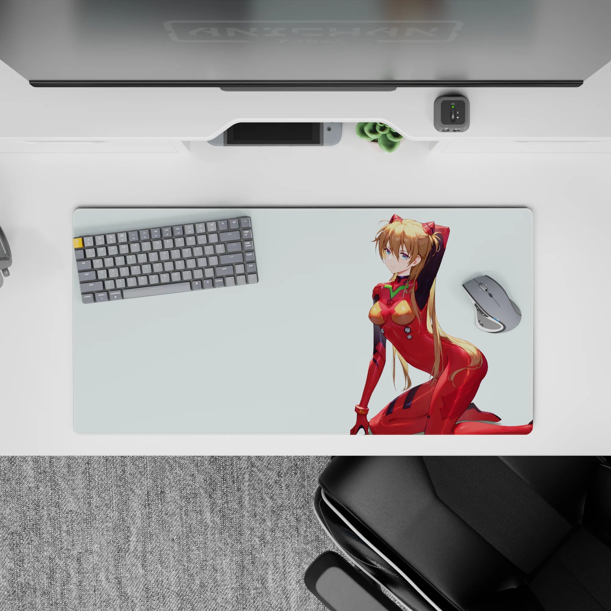 Evangelion - Anime Mouse Pad and Desk Pad - Minimalist Asuka Elegance - AniChan