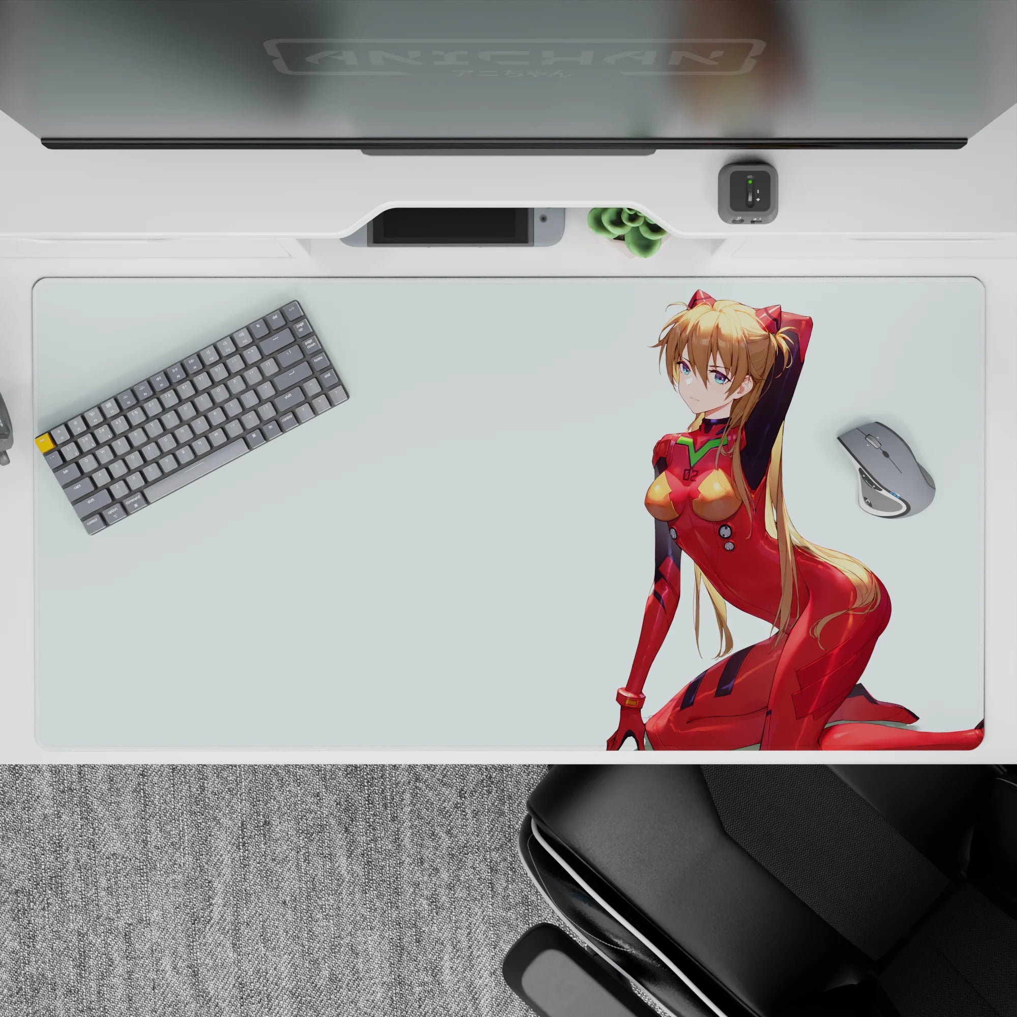 Evangelion - Anime Mouse Pad and Desk Pad - Minimalist Asuka Elegance - AniChan