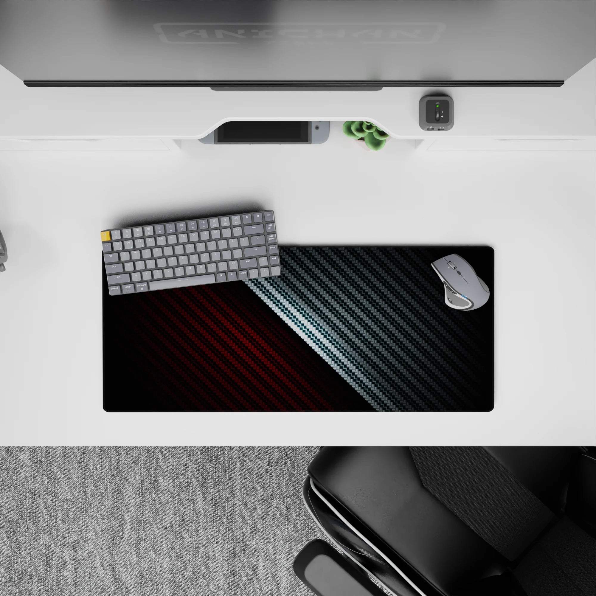 Abstract Deskmat | Mousepad | Deskpad - Carbon Precision - AniChan