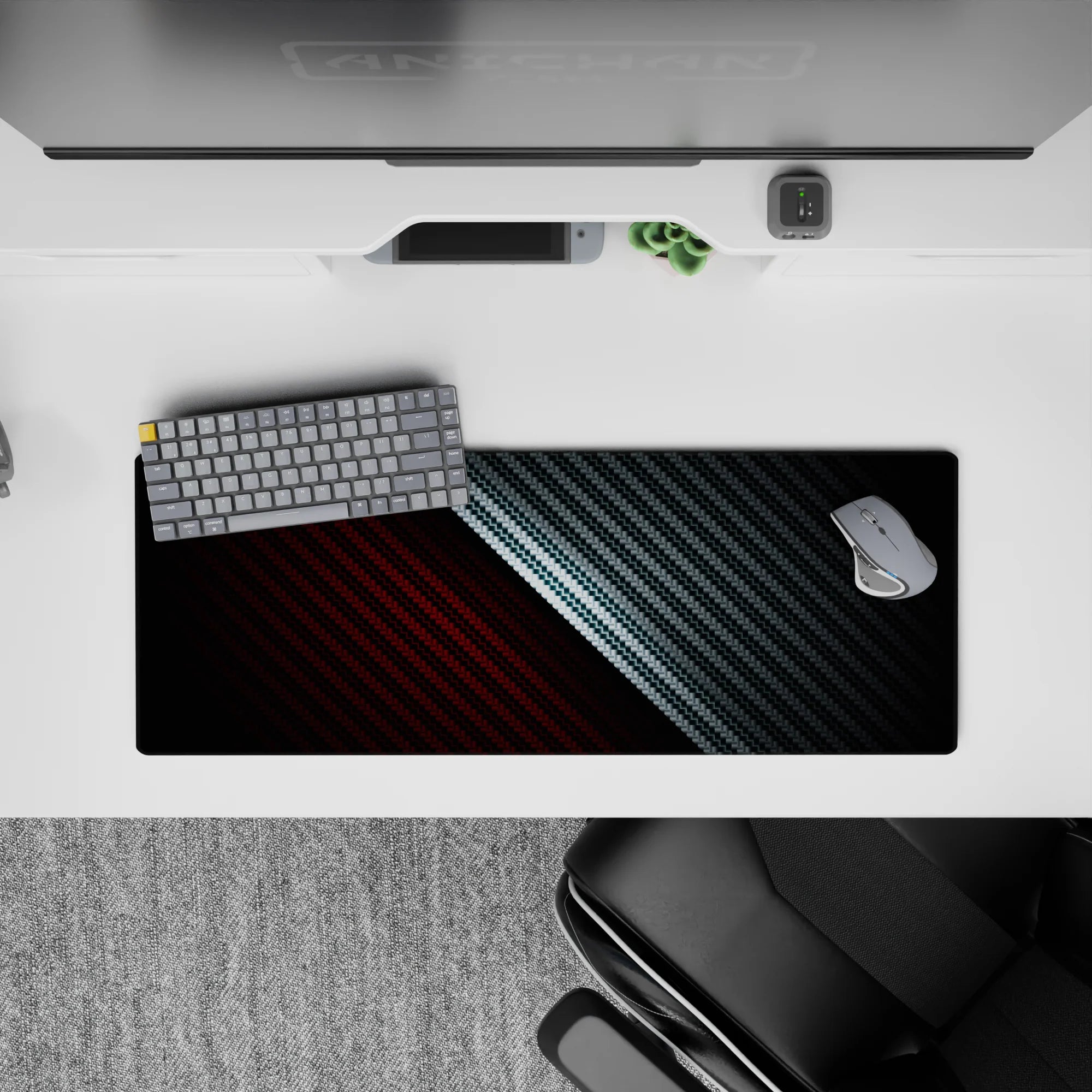 Abstract Deskmat | Mousepad | Deskpad - Carbon Precision - AniChan