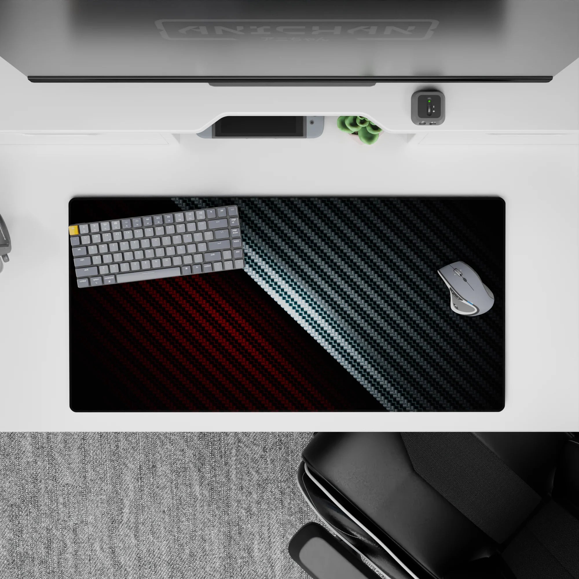 Abstract Deskmat | Mousepad | Deskpad - Carbon Precision - AniChan