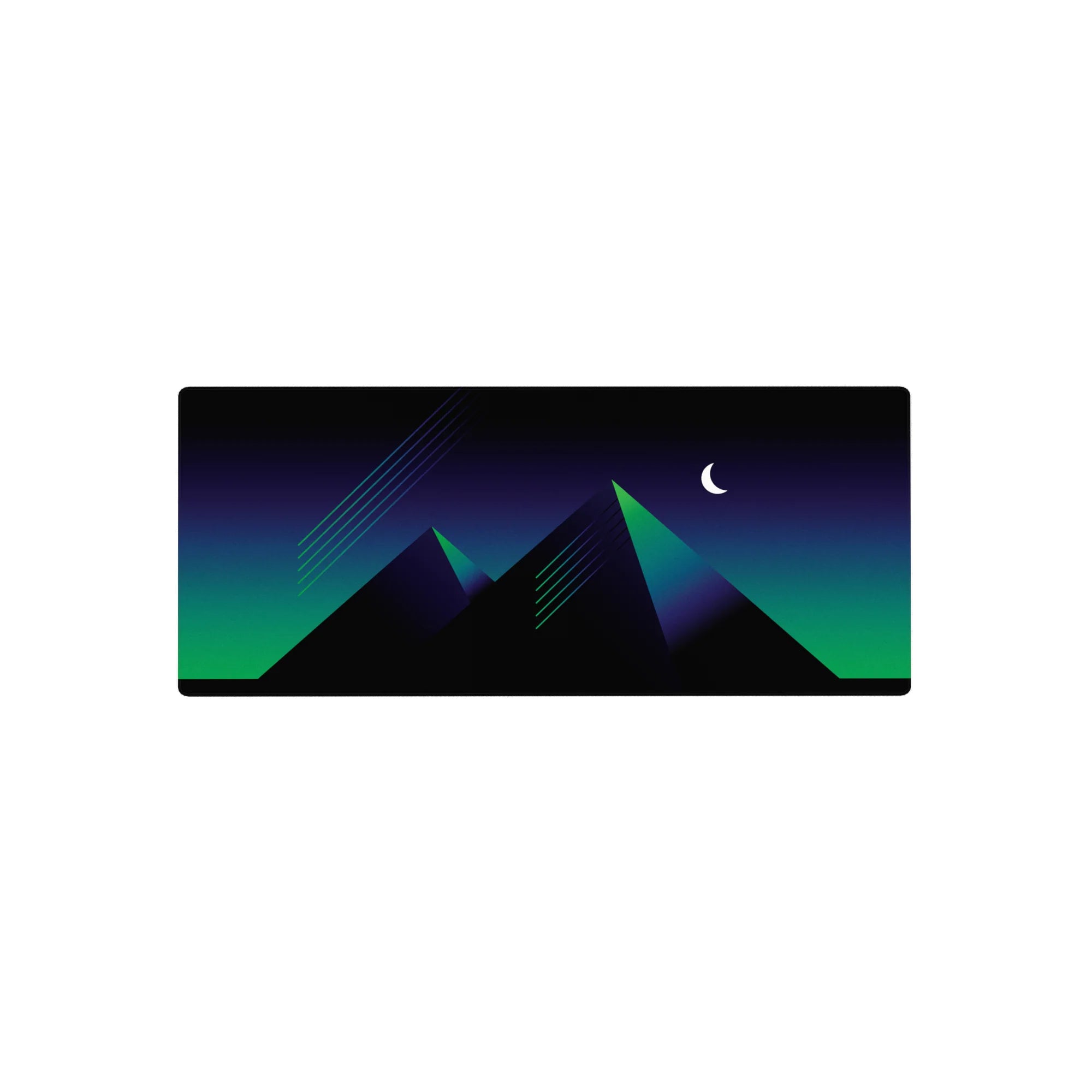 Retrowave-Vaporwave Deskmat | Mousepad | Deskpad - Midnight Pyramid Glow - AniChan