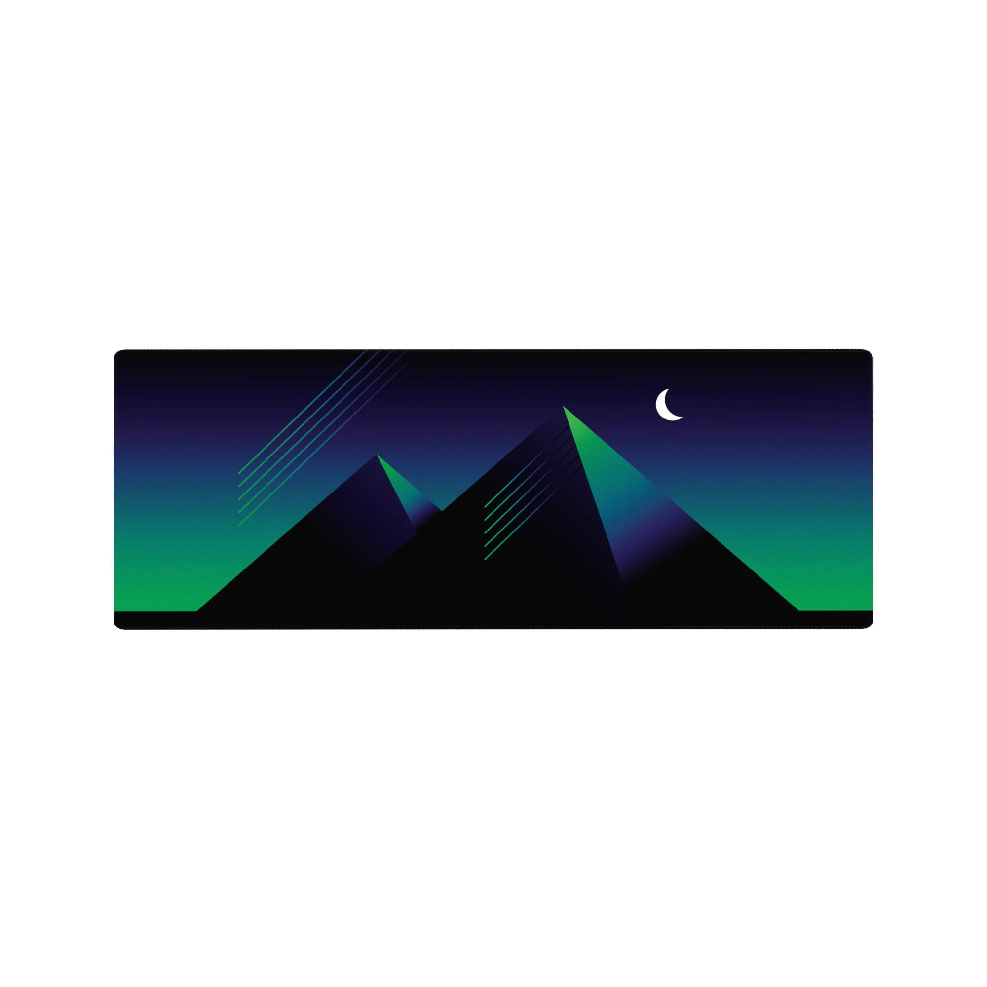 Retrowave-Vaporwave Deskmat | Mousepad | Deskpad - Midnight Pyramid Glow - AniChan