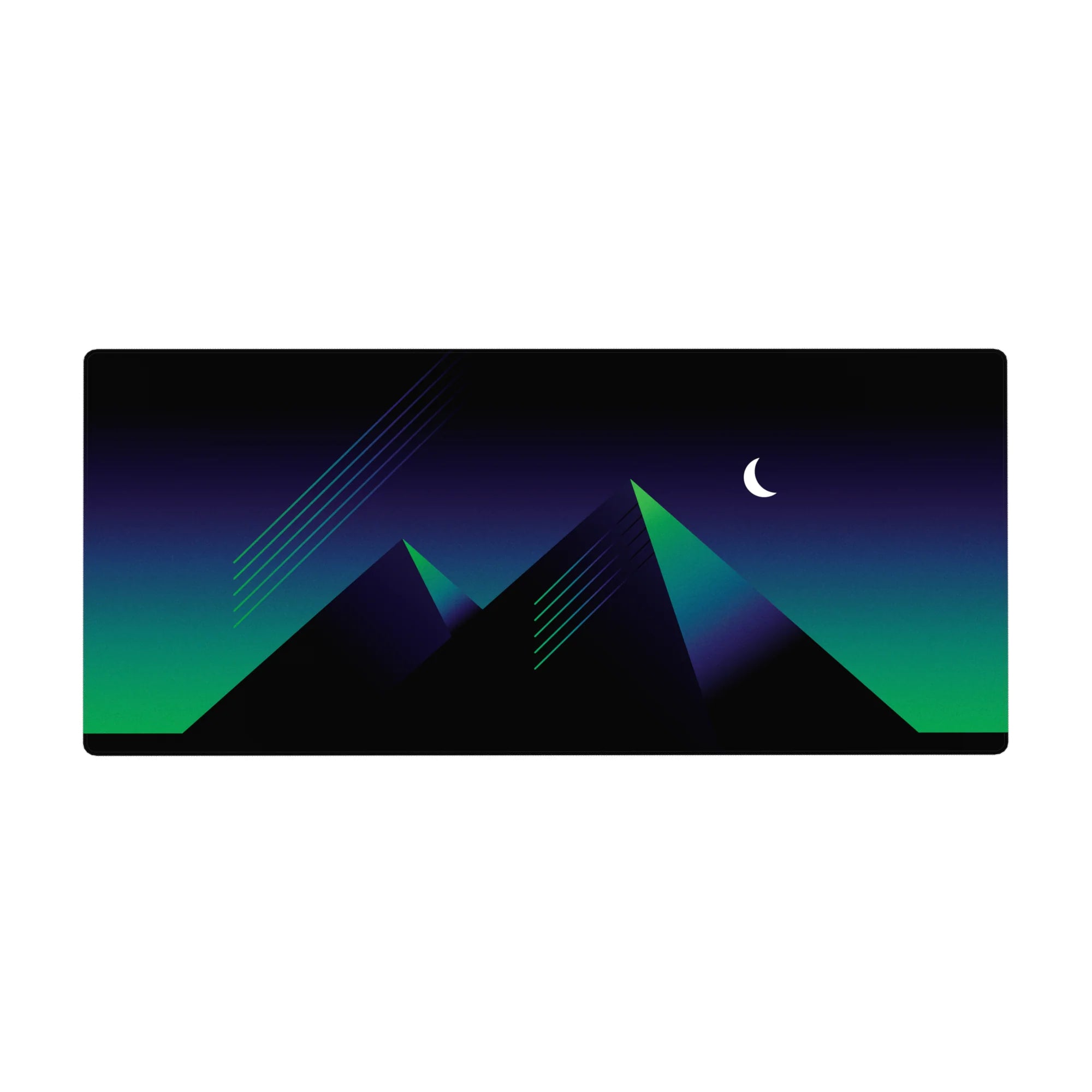 Retrowave-Vaporwave Deskmat | Mousepad | Deskpad - Midnight Pyramid Glow - AniChan