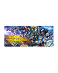 Gundam Evolution anime mouse pad 28x12 inches with detailed Mobile Suits, rifles, and glowing visors.