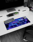 28x12 inches anime desk mat showing golden-haired heroine lounging, swirling skirt, petals, magic charm.