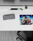 Sword Art Online mouse pad featuring Kirito, Asuna, Silica, Lisbeth, and Yui, 14x10 inches, vibrant and nostalgic.