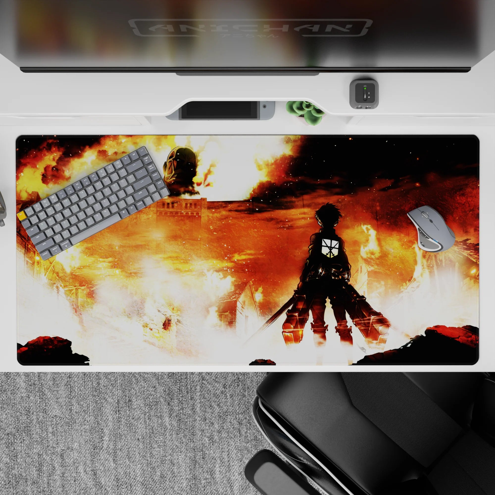 Attack on Titan - Anime Mouse Pad and Desk Pad - Burning Vengeance - AniChan